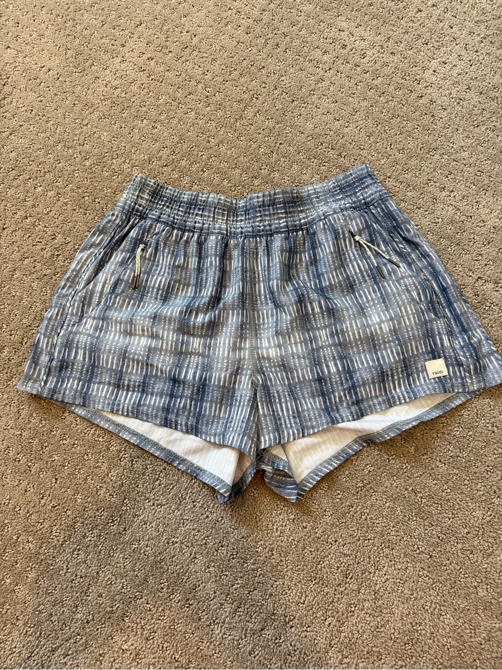 Vuori Blue Patterned Athletic Shorts